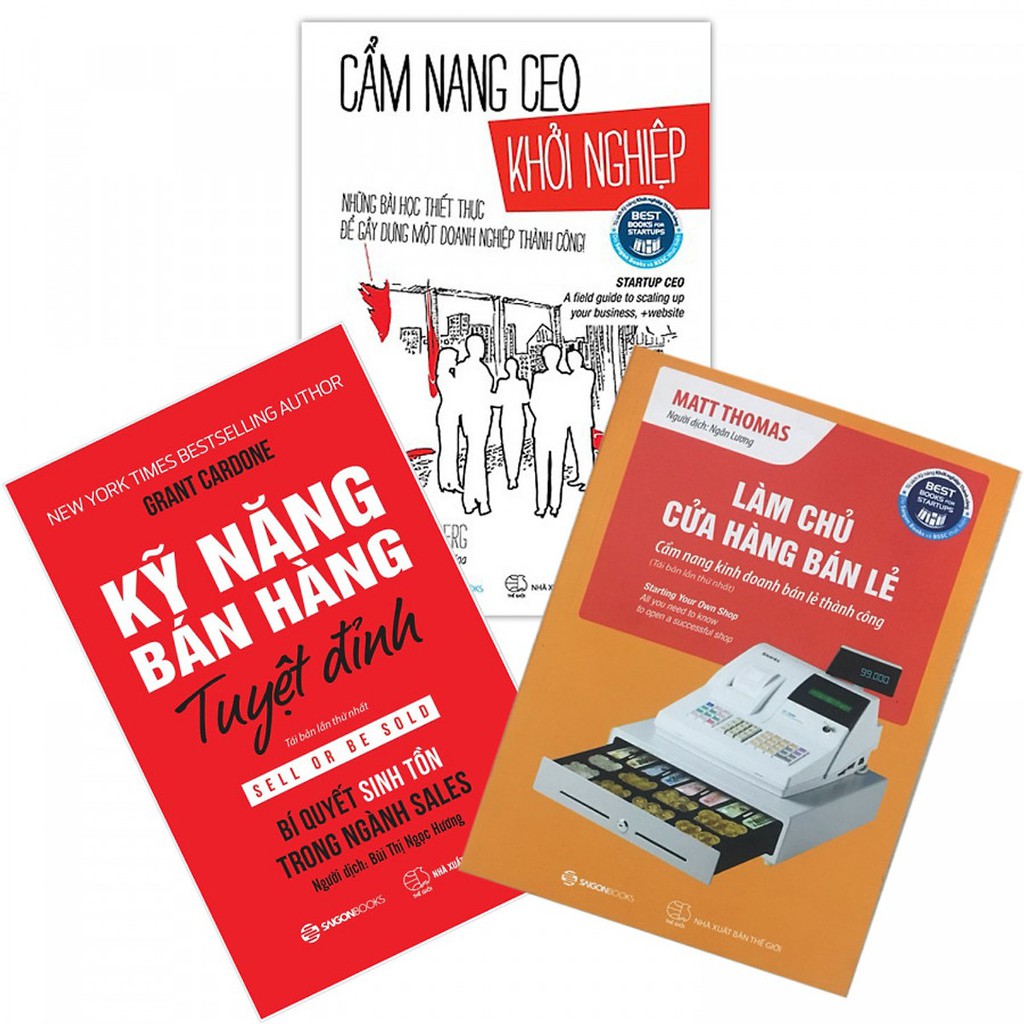 SÁCH - Combo 3 cuốn: Cẩm nang CEO khởi nghiệp + Làm chủ cửa hàng bán lẻ + Kỹ Năng Bán Hàng Tuyệt Đỉnh