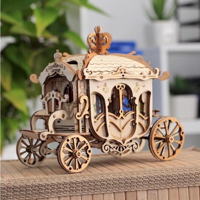 Mô Hình Gỗ 3D Lắp Ráp ROBOTIME Xe Ngựa Cổ Điển Classic Carriage TG506 [chưa ráp]