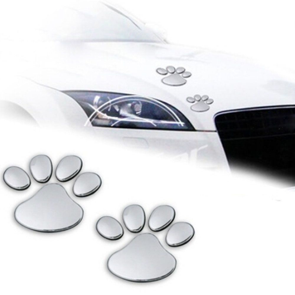 Miếng Dán Trang Trí Ngoại Thất Xe Hơi Hình Bàn Chân Gấu Hoạt Hình 3D Nhiều Màu Dễ Thương