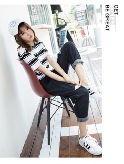 (Rách gối và Trơn) Quần baggy jean đen