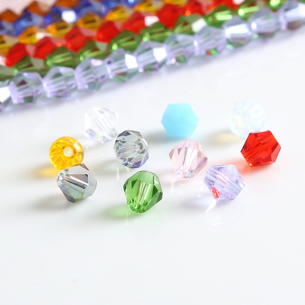 135 Hạt thủy tinh đầu nhọn 3mm dùng làm trang sức thủ công