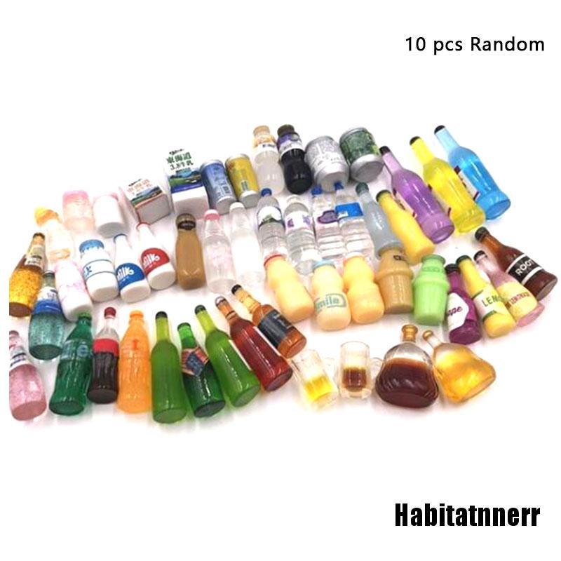 Set 10 Mô Hình Chai Nước Mini Trang Trí Nhà Búp Bê