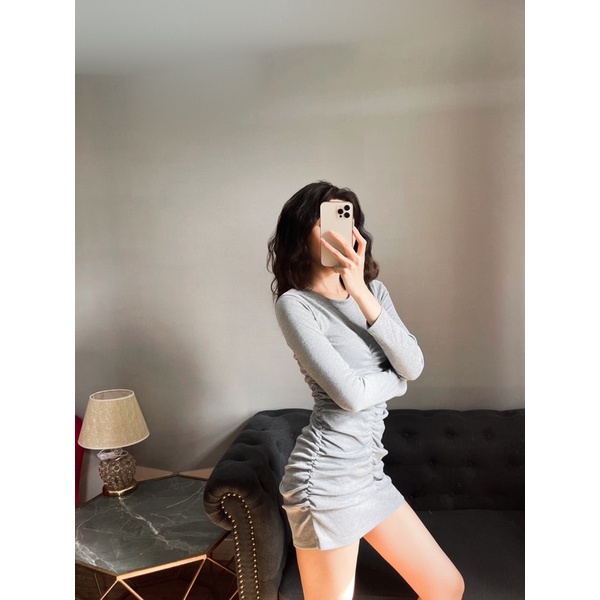 ĐBD 2005 - Đầm body rút chun cổ tròn