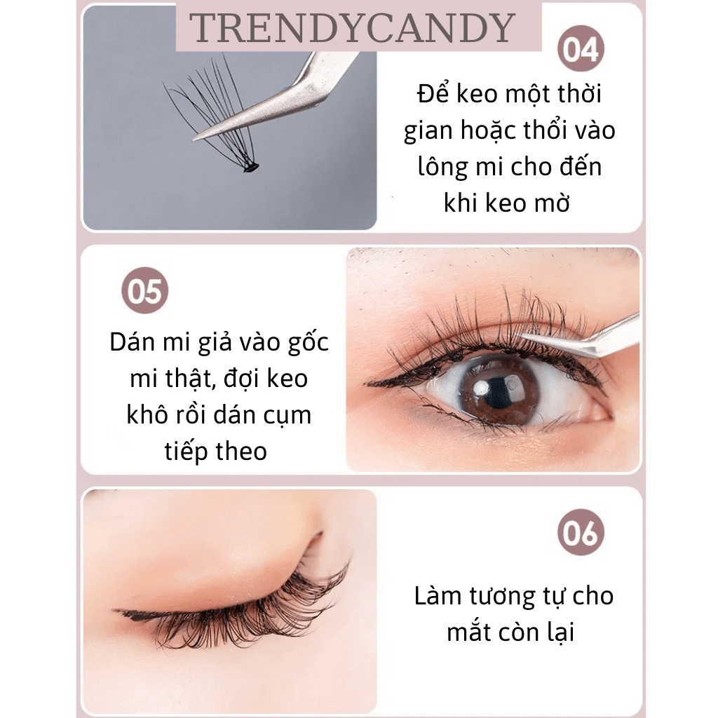 Mi giả chùm 9D cao  cấp tự nhiên TẶNG KEO