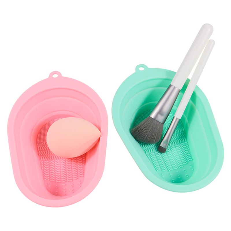 Miếng silicone vệ sinh cọ trang điểm có thể gấp gọn tiện lợi