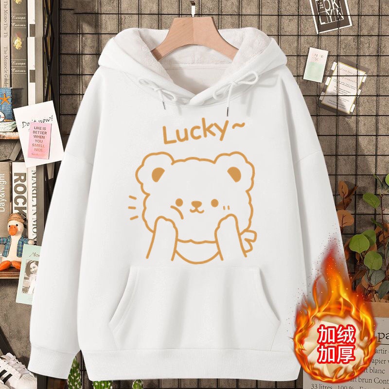 Áo hoodie dáng rộng chất liệu dày dặn thời trang thu đông mới cho nữ