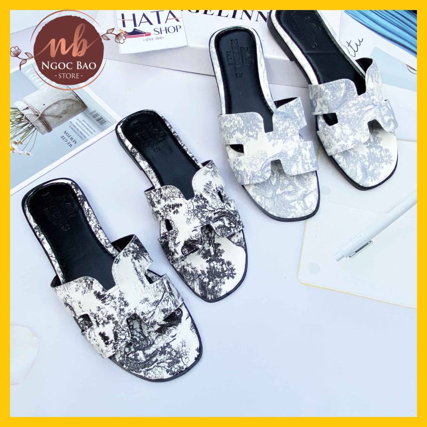 Dép nữ quai ngang quai chin thêu DIORR sang chảnh mang êm chân cực xinh đi chơi, đi học, đi làm, đi biển, dép lê nữ đẹp