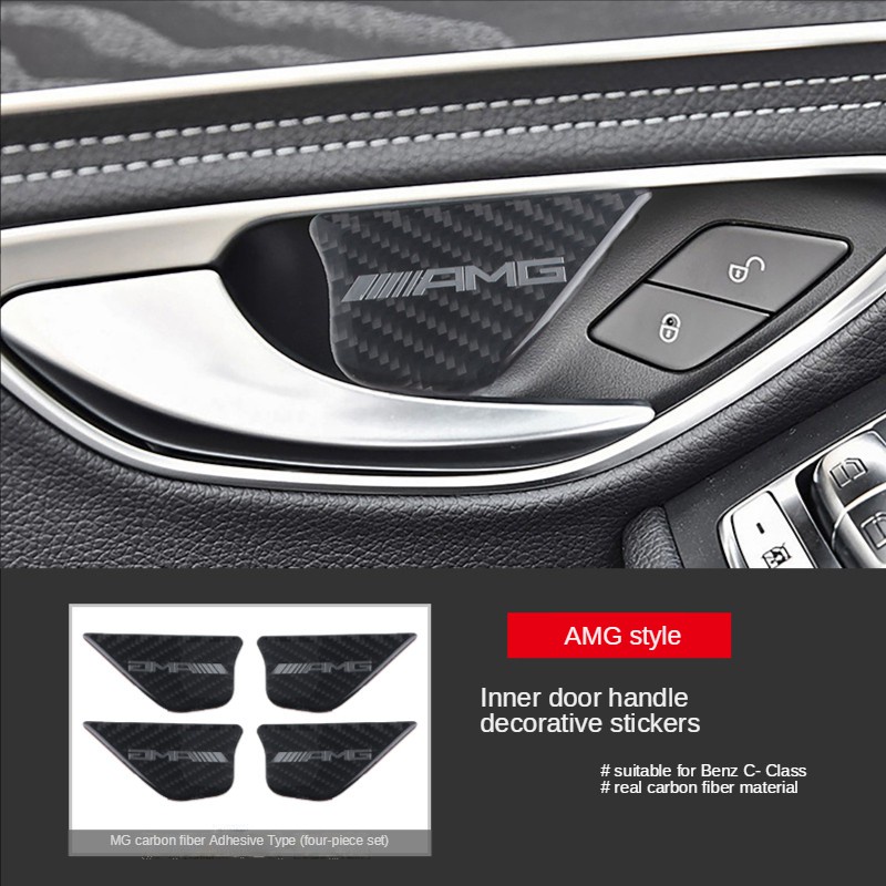 Mercedes W204 Miếng dán trang trí đèn pha xe hơi bằng sợi carbon cho Benz Class C