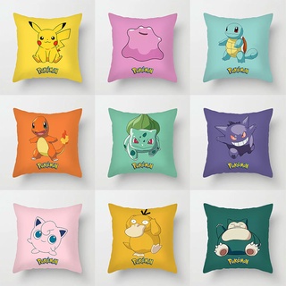 Vỏ gối đơn in hình pokemon một mặt 45x45cm trang trí nhà cửa