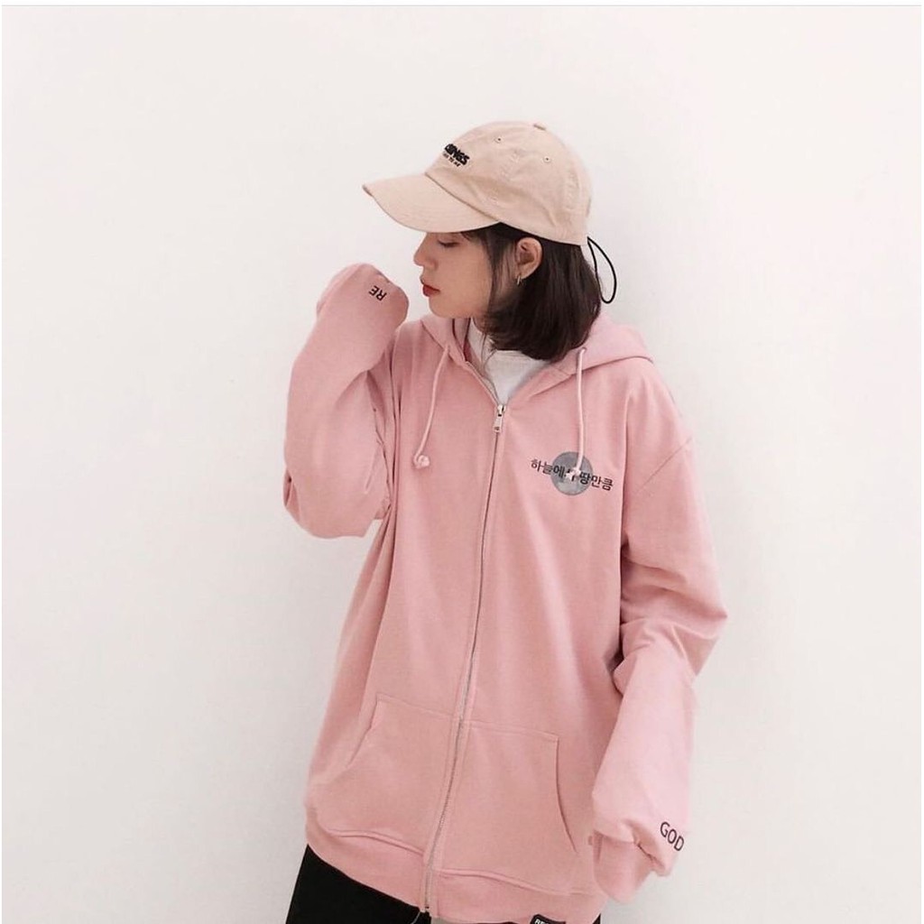 ÁO HOODIE HỒNG ĐEN KIỂU DÁNG ÁO KHOÁC NỈ FORM RỘNG - ÁO HOODIE NAM NỮ UNISEX HOT HIT | BigBuy360 - bigbuy360.vn