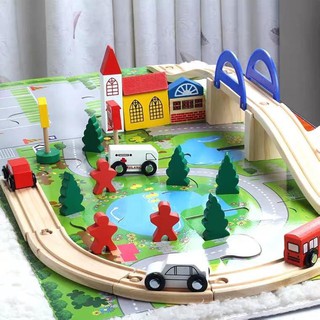Đồ Chơi Thông Minh - Đồ Chơi Lắp Ghép Giao Thông Bằng Gỗ Cho Bé