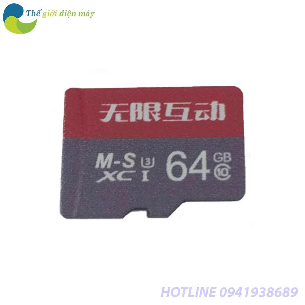 Thẻ nhớ Memory Card 64GB U3 Class 10 - Bảo hành 5 Năm - Shop Thế Giới Điện Máy