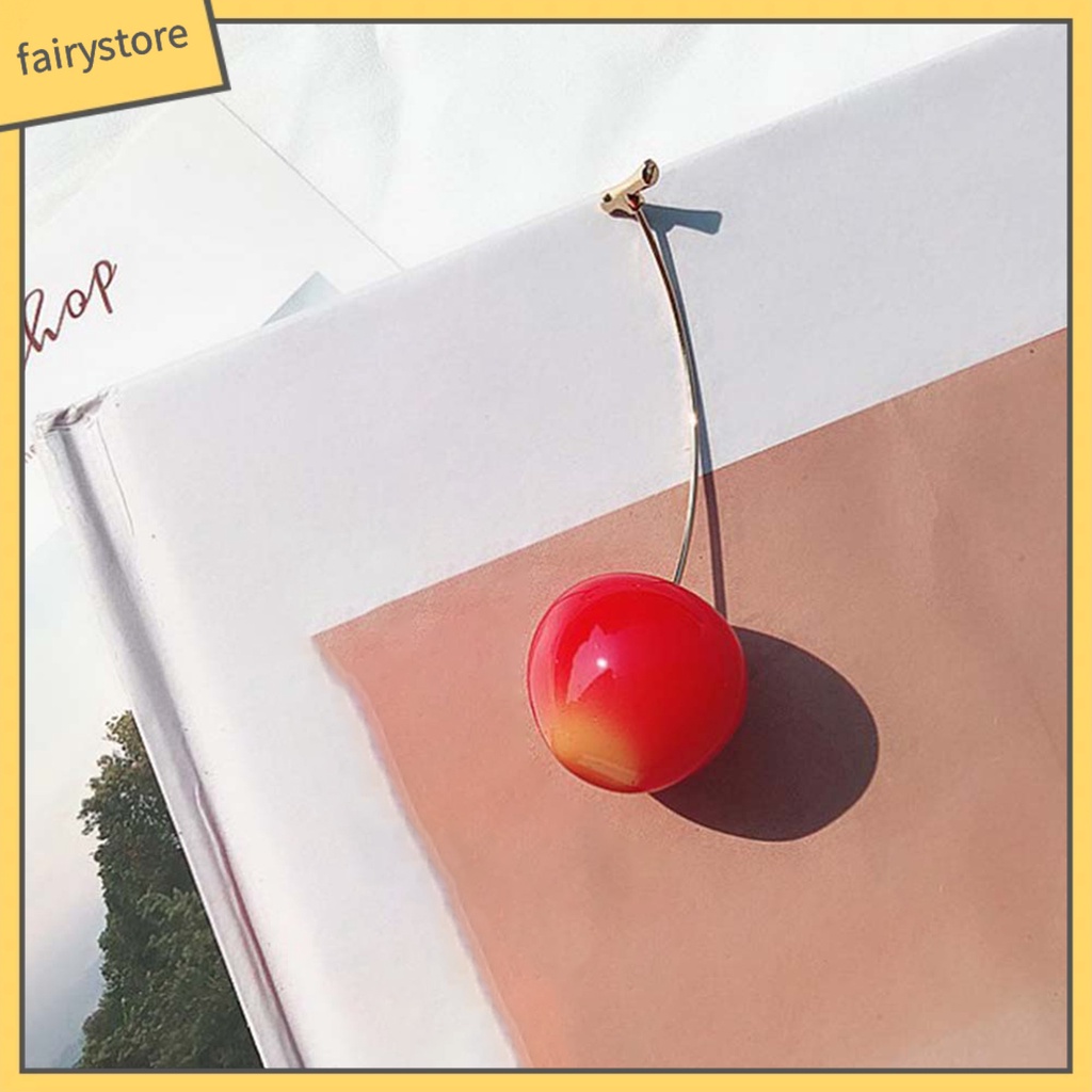 Khuyên tai hình quả cherry bằng hợp kim thời trang