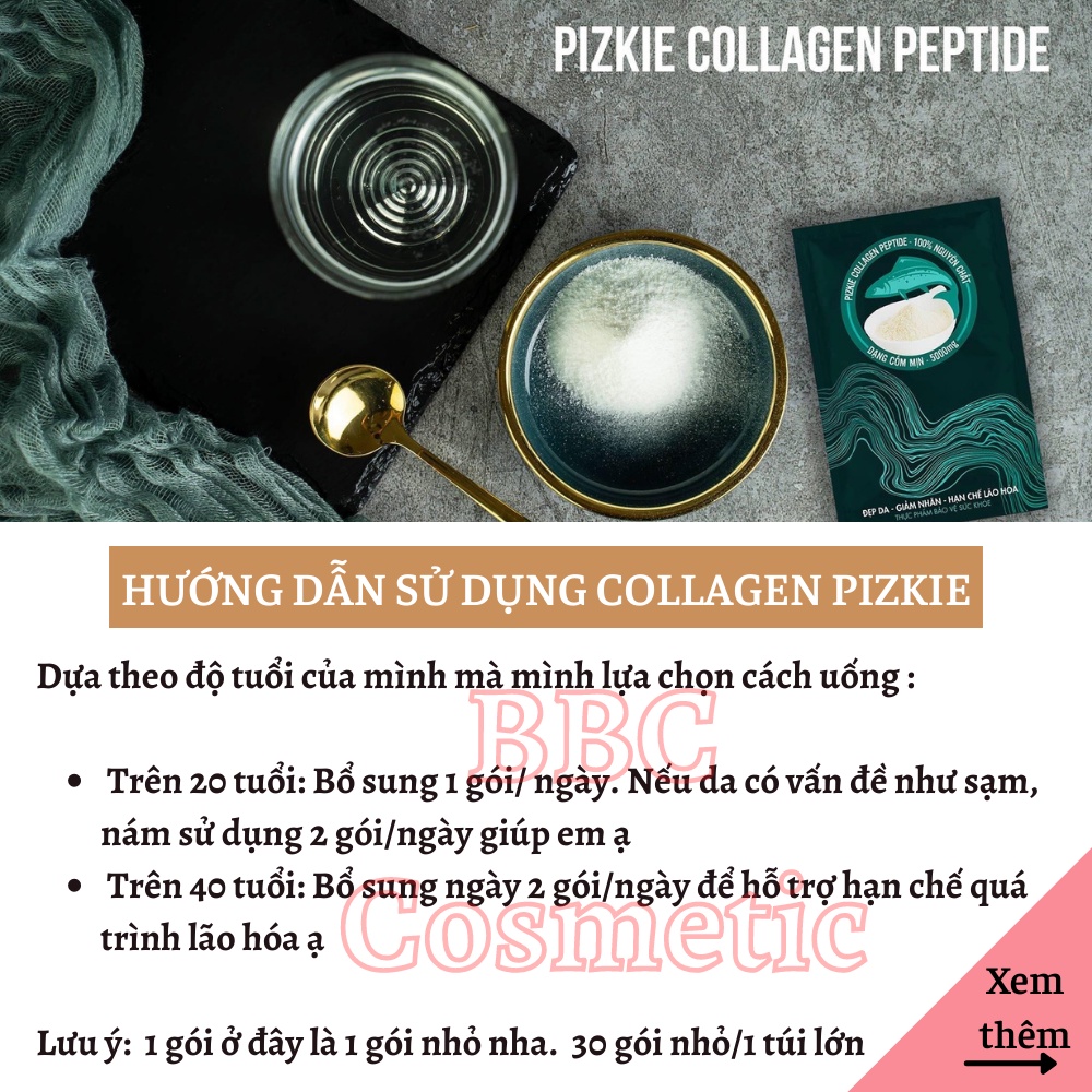 Collagen Pizkie (Collagen Peptide) bổ sung collagen , giúp giảm rụng tóc 90% sau 1 liệu trình