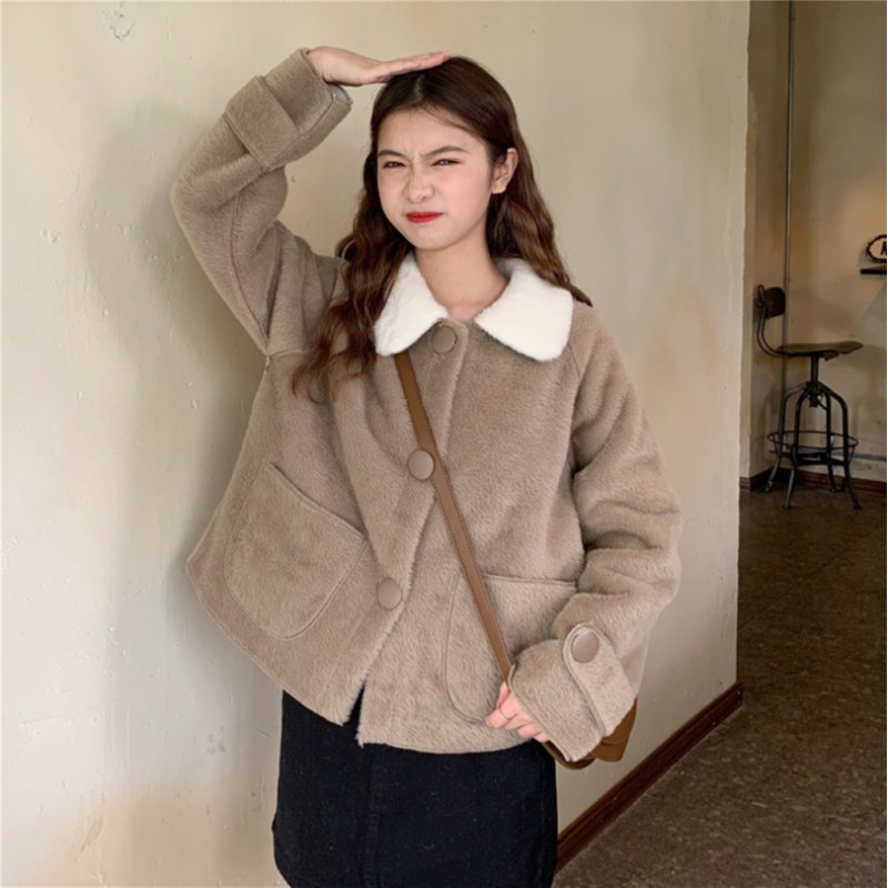 ❄❄Áo Khoác Bông Ấm Áp Phiên Bản Hàn Quốc 2 Màu Tương Phản Phong Cách Của Tiểu Thư❄❄