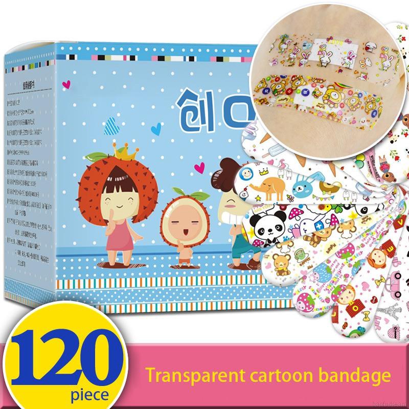 Set 120 băng keo cá nhân mini chống thấm nước hình hoạt họa dễ thương