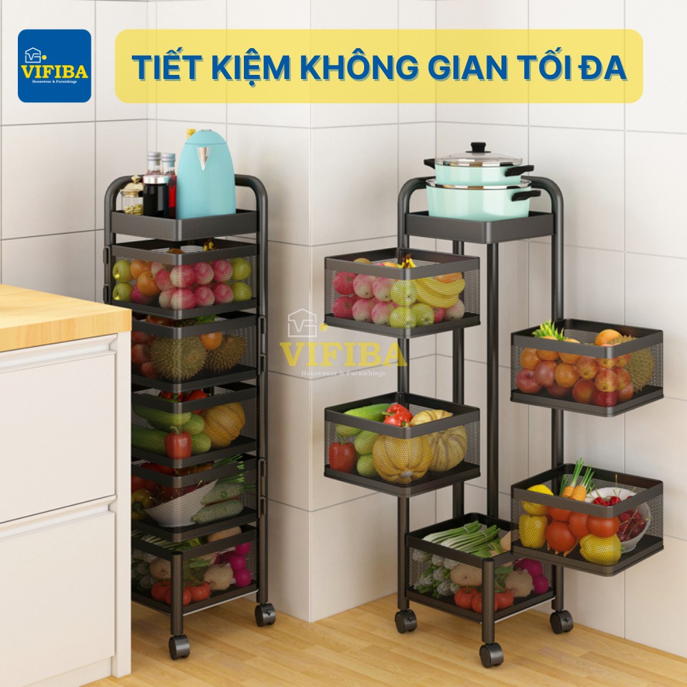 Kệ Xoay 360 Độ VIFIBA Đa Năng, Dạng Vuông, Thép Không Gỉ, Sơn Tĩnh Điện, Tủ Đựng Đồ Nhà Bếp Thông Minh | BigBuy360 - bigbuy360.vn