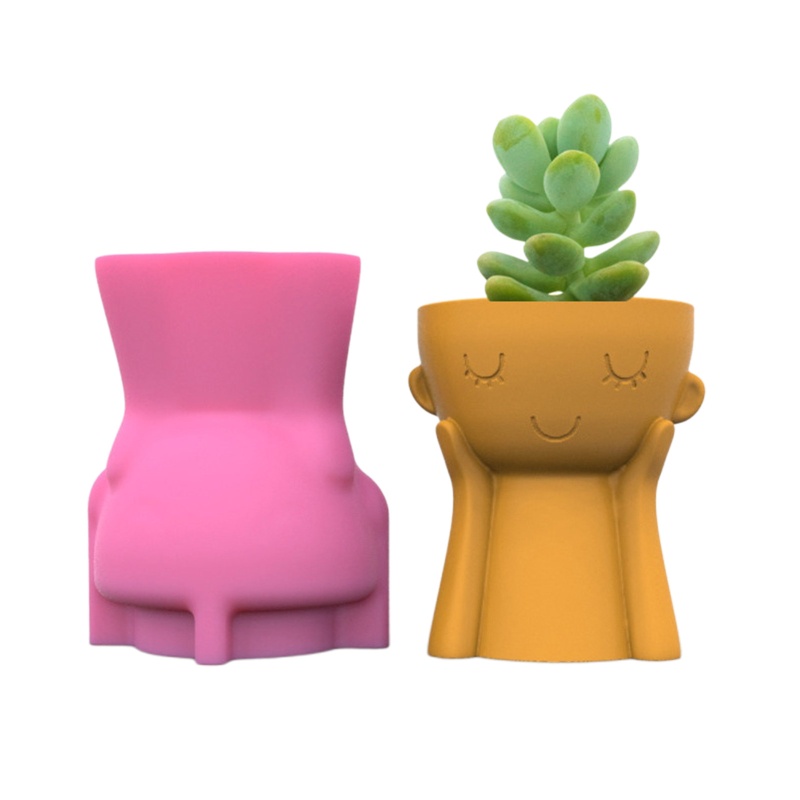 Khuôn Silicon Làm Chậu Cây Sen Đá Hình Bé Trai