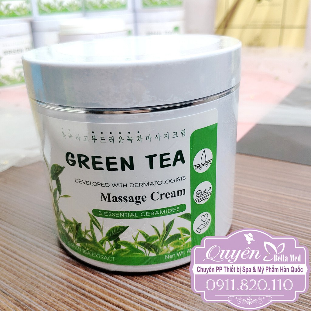 Kem massage mặt trà xanh Greentea hàn quốc hộp 450g