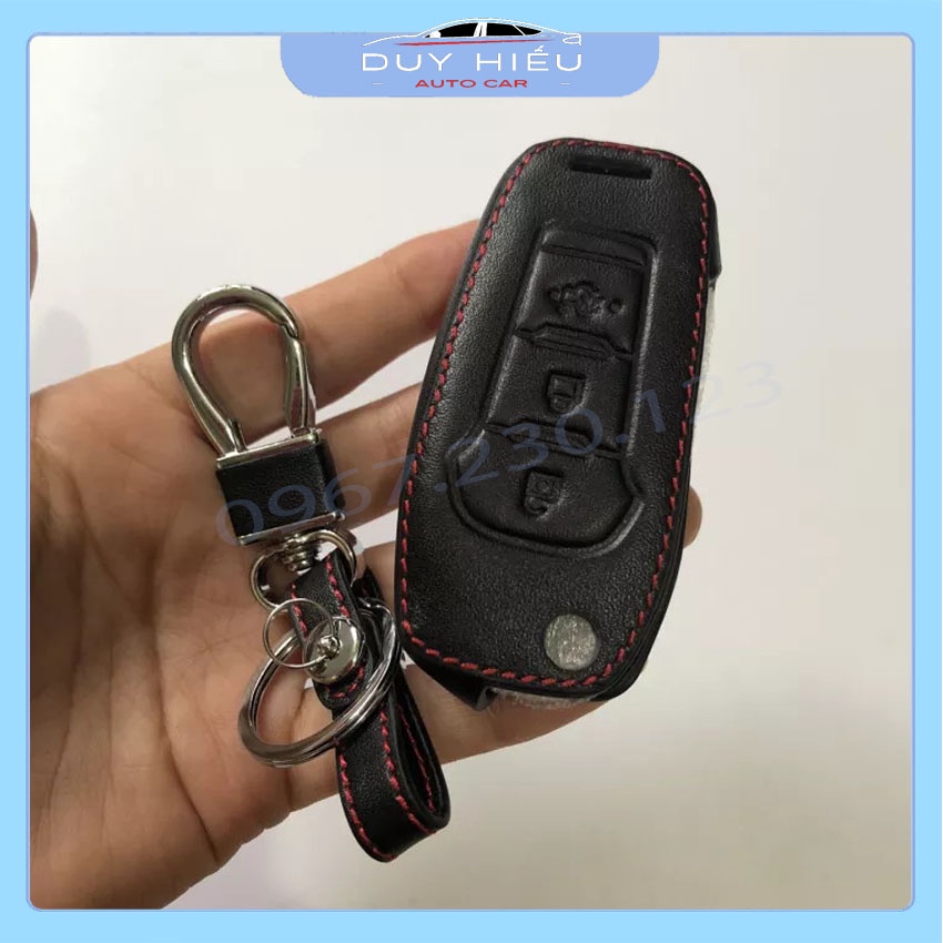 Bao Da Chìa Khóa Ô TÔ FORD RANGER XLS, XLT 2016-2019 Chìa Gập Da Thật