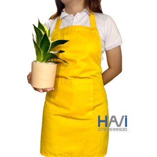 Tạp Dề Yếm Màu Vàng Chất Liệu KaKi Hoàn Quốc Giá Gốc Tại Xưởng