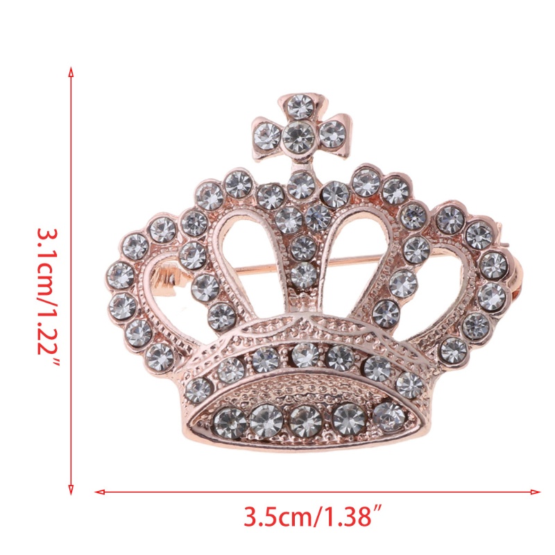 Ghim Cài Áo Hình Vương Miện Đính Đá Phong Cách Vintage Dành Cho Nữ