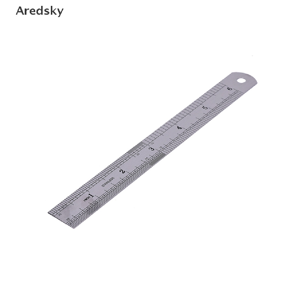 1 Thước Đo Hai Mặt 15cm Bằng Kim Loại Độ Chính Xác Cao