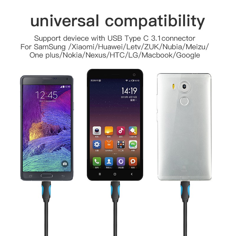 Dây Cáp Sạc Nhanh 0.5m  Usb 3.1 Type C 2a Thích hợp Cho Samsung S8 Xiaomi Huawei Lg