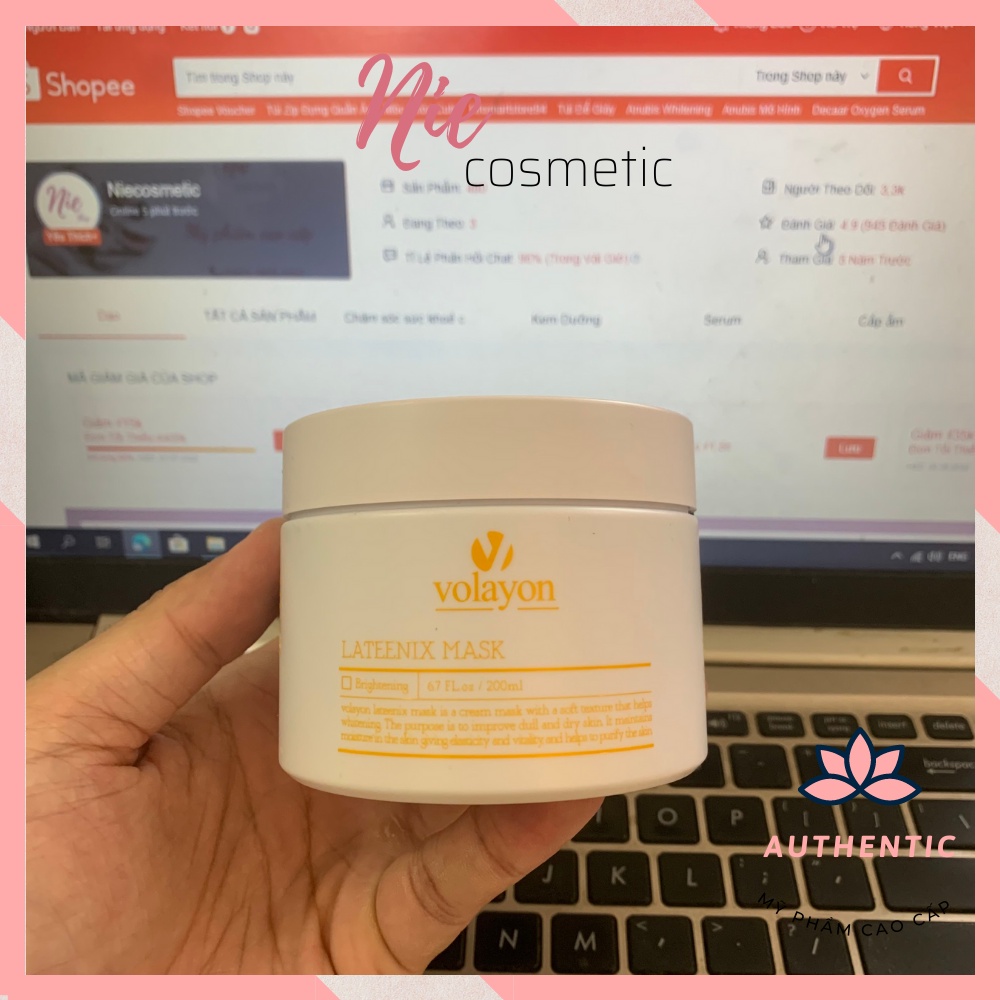 Mặt nạ siêu ủ trắng LATEENIX MASK VOLAYON 200 ml