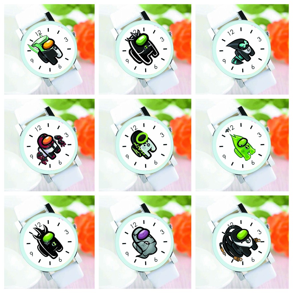Đồng hồ đeo tay nam nữ IN HÌNH AMONG US BEN 10 cartoon anime game chibi quà tặng dễ thương độc đáo xinh xắn