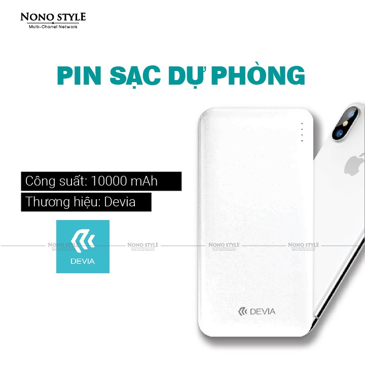 [Mã 44ELSALE2 giảm 7% đơn 300K] Pin sạc dự phòng 10000mah Devia - Hỗ trợ sạc nhanh 3.0 cao cấp - BẢO HÀNH 6 THÁNG