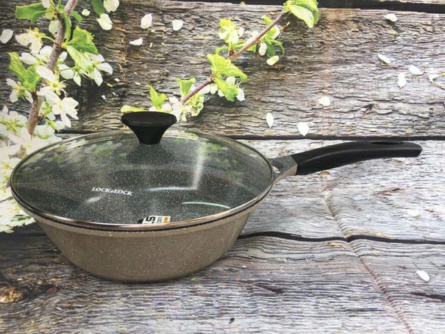 Chảo Đá Stone Sâu Lòng Đáy Phẳng Lock&Lock LCA6305D 30cm