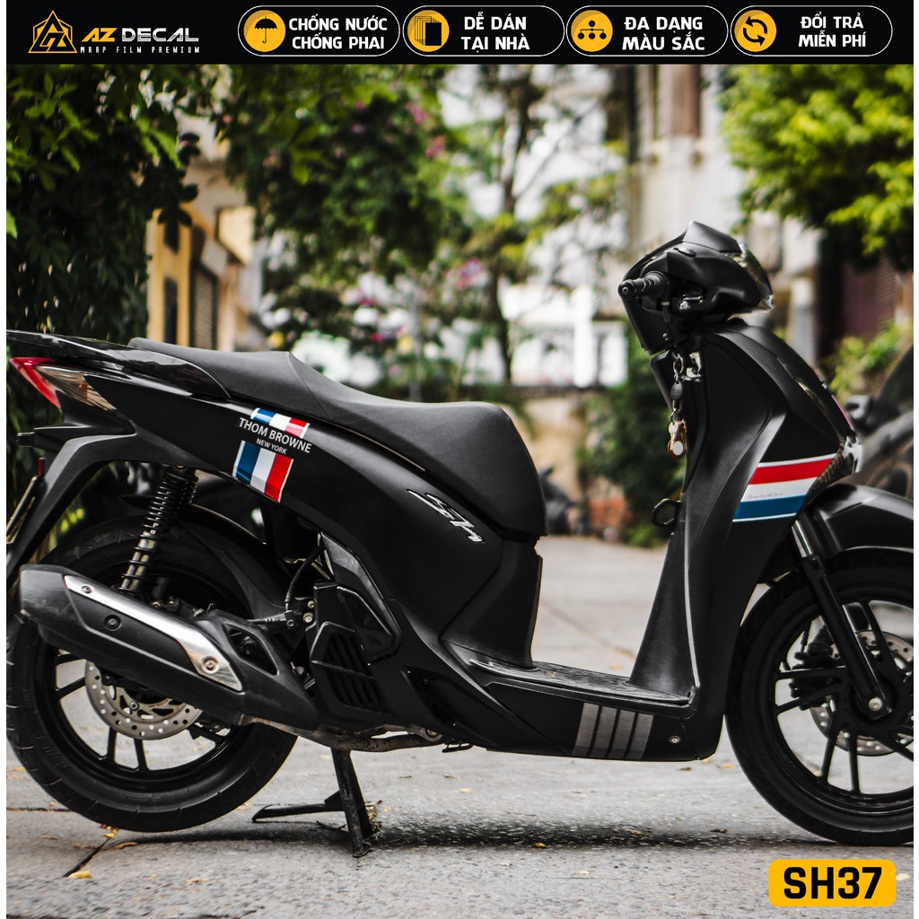 Tem Xe SH 2012 - 2022 Phong Cách Thom Brownee | SH37 | Decal Rời Dễ Dán, Chống Nước, Chống Phai Màu