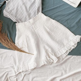 SET QUẦN SHORT TRẮNG BÈO 2D CARO