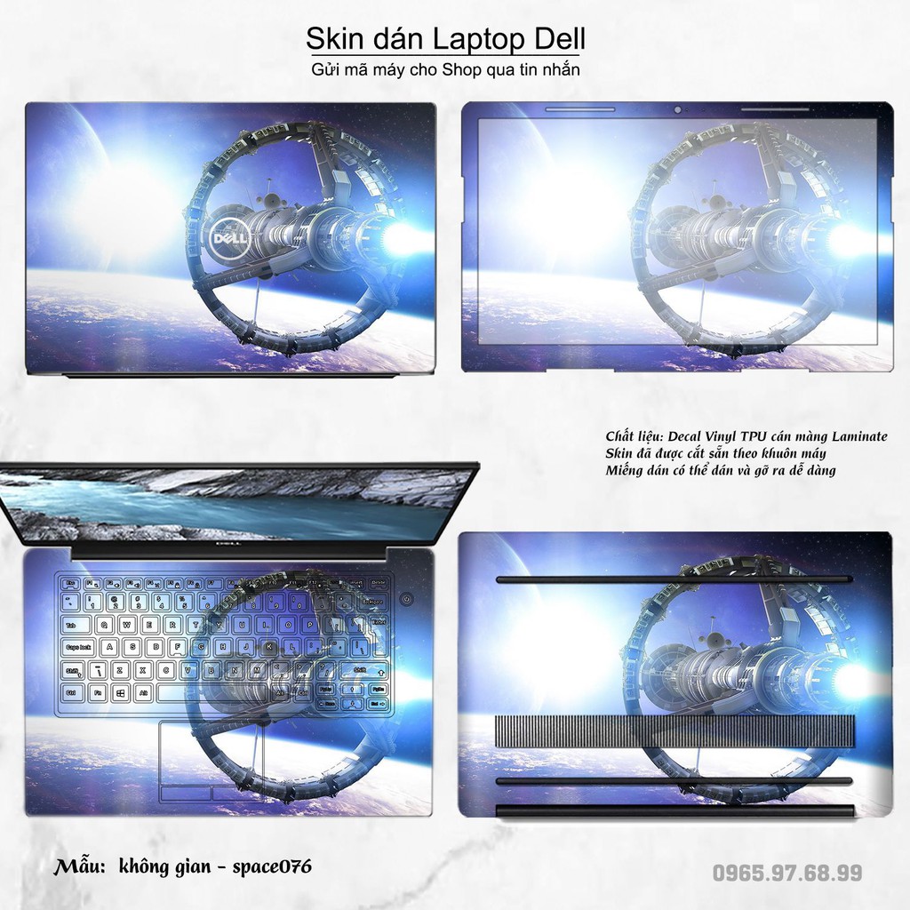 Skin dán Laptop Dell in hình không gian nhiều mẫu 13 (inbox mã máy cho Shop)