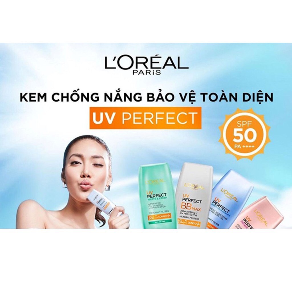 (30ml) Kem Chống Nắng BB Trang Điểm L'Oreal Paris UV Perfect BB Max SPF50+ PA++++ (Bạc)