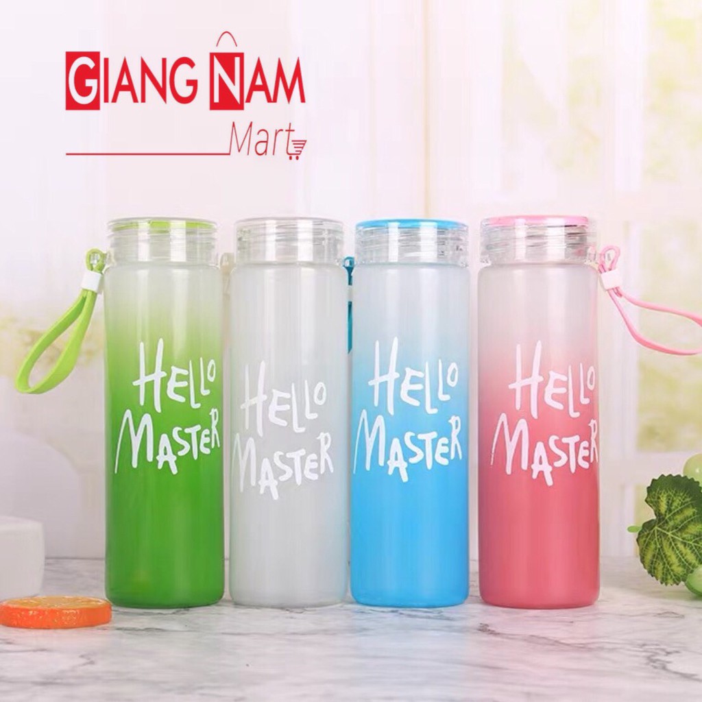 Bình Nước Thủy Tinh Dung Tích 450ml Hello Master