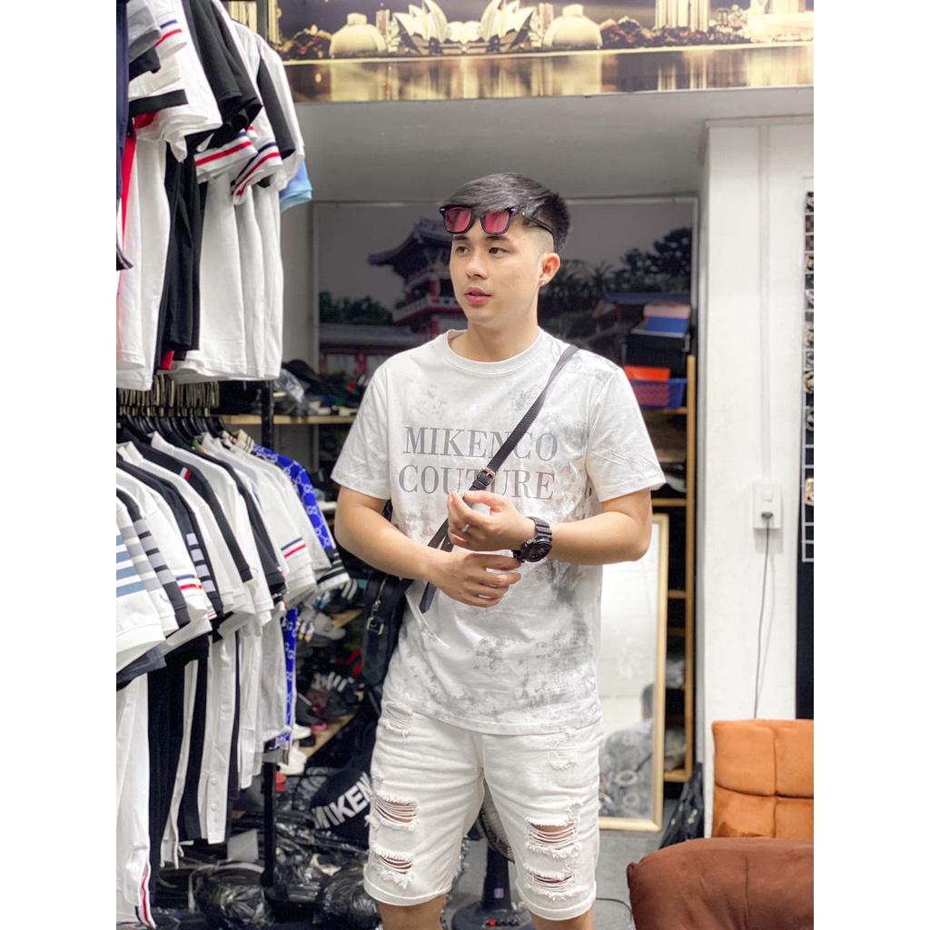 Áo phông ngắn tay unisex MIKENCO loang Couture