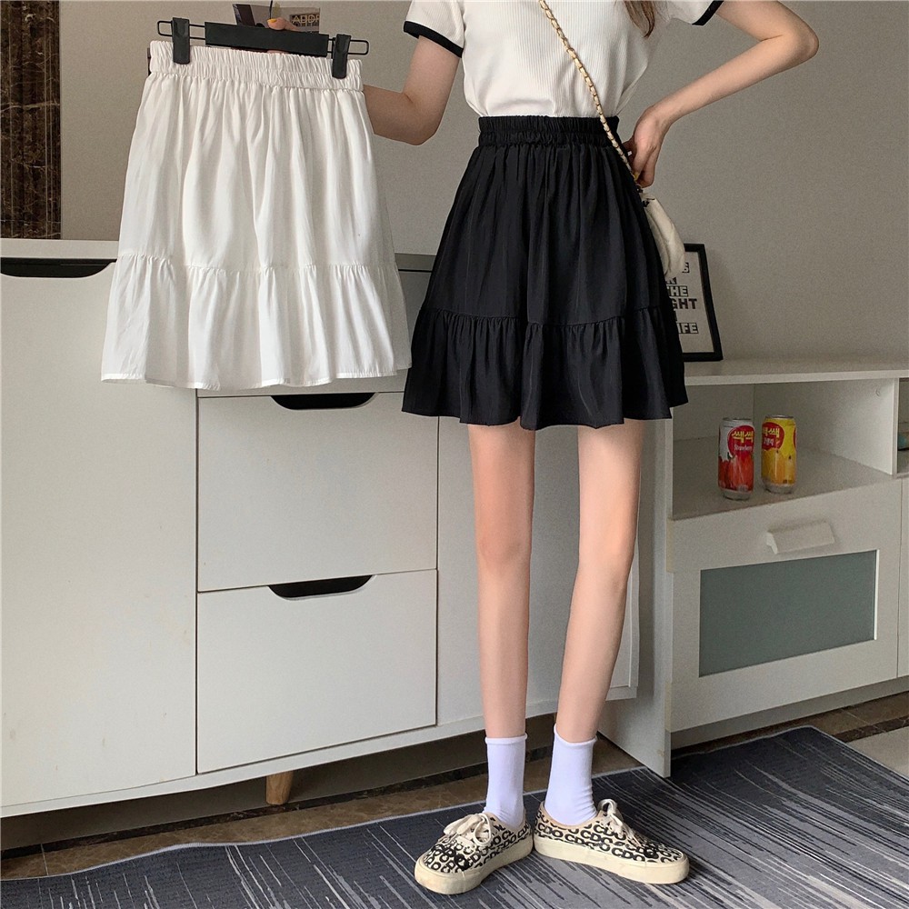 Chân Váy Chữ A Lưng Cao Xếp Ly Màu Trơn Thời Trang Cho Nữ | BigBuy360 - bigbuy360.vn
