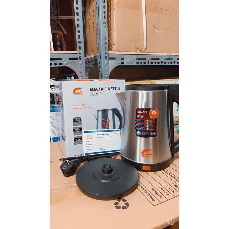 ẤM ĐUN NƯỚC , ẤM SIÊU TỐC CAO CẤP THÁI LAN JIPLAITHEMIS MODEL TL517 2.0L INOX 304