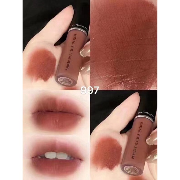 MAC Matte Lip Glaze Lipstick Sample Christmas Edition 6-Piece Set Moisturizing Color Box 1.8ml*6 Son Môi Dưỡng Ẩm Thương Hiệu
