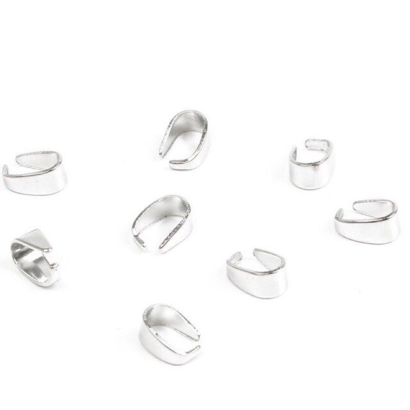20 Móc gắn mặt dây chuyền màu bạc sáng 925 cho mặt dây chuyền resin
