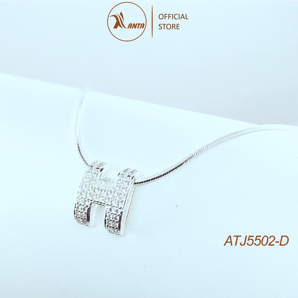 Dây chuyền bạc Ý 925 mặt chữ H cao cấp đính đá pha lê sang trọng ANTA Jewlery - ATJ5502-D