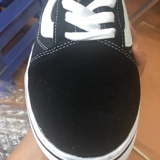 Giày thể thao sneaker old skool đen trắng da lộn cao cấp