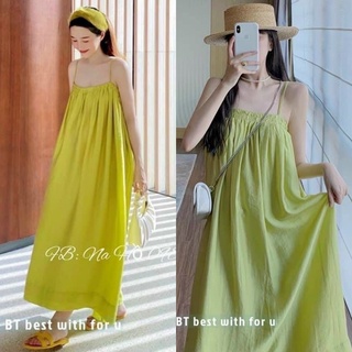 ĐẦM MAXI HAI DÂY THUN NGỰC (KÈM VIDEO HÌNH THẬT)