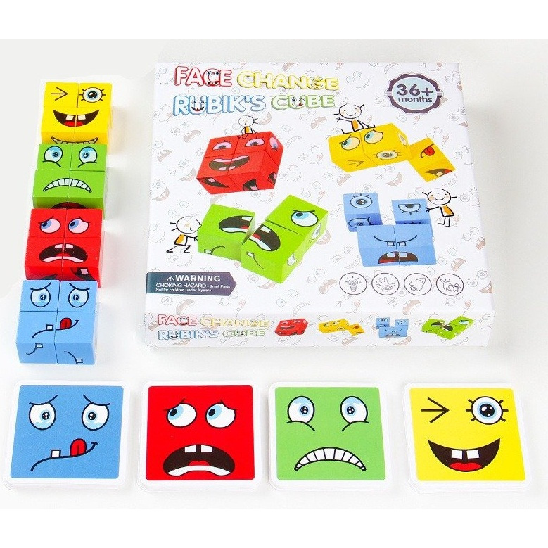 Face change rubik's cube-Đồ Chơi Board Game Xếp Hình Lập Phương Thay Đổi Biểu Cảm