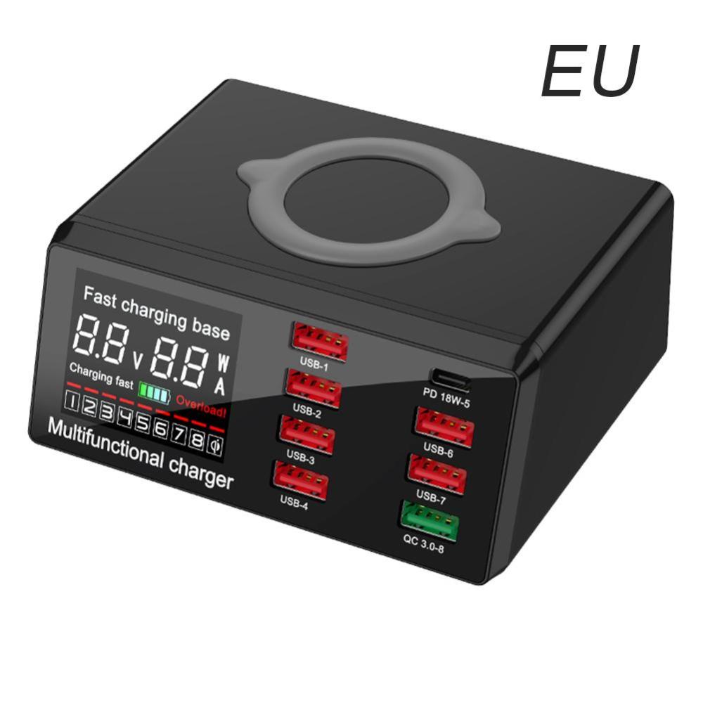 Đế Sạc Nhanh Không Dây Thông Minh DIGIFOUNDER 100W 8 Cổng USB QC3.0 Cho iPhone Samsung Huawei N1V3