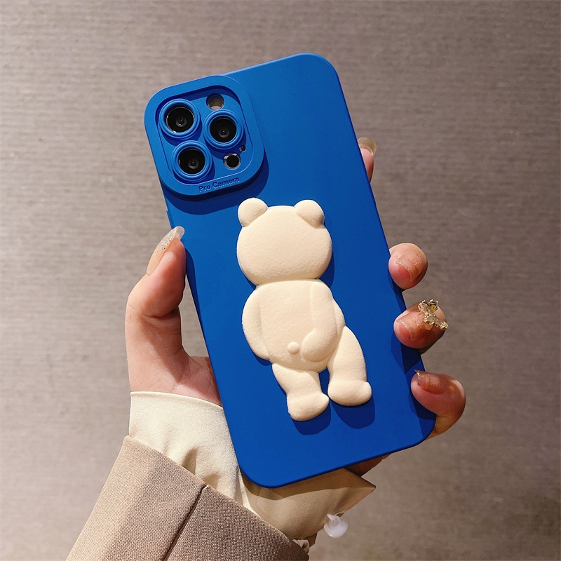 Ốp Điện Thoại Chống Sốc Hình Gấu Uống Bia Cho iphone 15 pro max 14 / 13 / 12 / 11 pro max xs xr xsmax 7plus 8plus