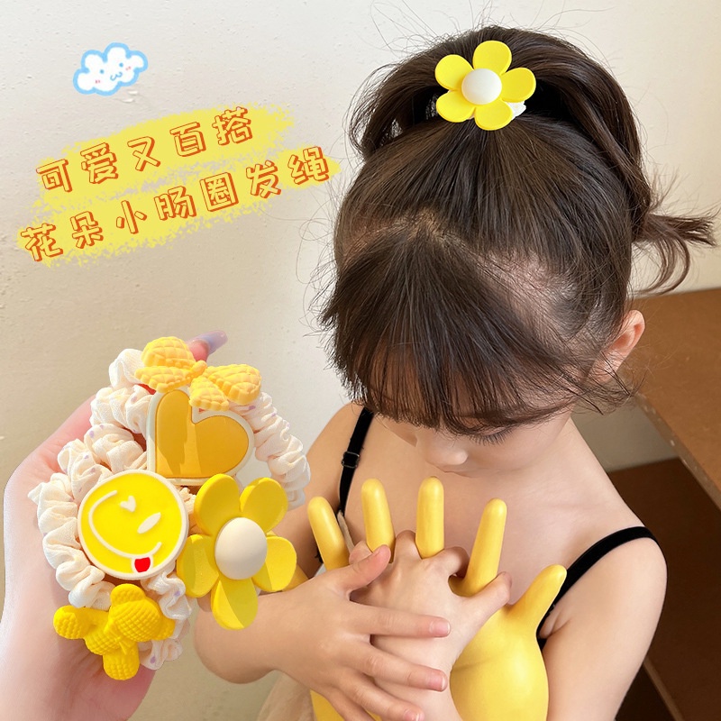 Dây Buộc Tóc Cao Su Co Giãn Nhiều Màu Sắc Kiểu Hoạt Hình Đáng Yêu Thời Trang Cho Bé Gái