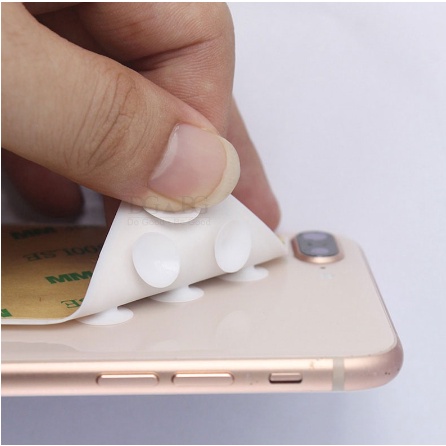 Set 5 Miếng Dán Hai Mặt Giữ Điện Thoại Bằng Cao Su Silicone 3M Có Giác Hút Dành Cho Xe Hơi